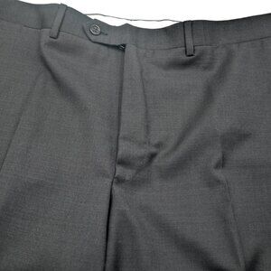 PRISTINE $495 Canali Dark Gray Flat Front Wool Dress Pants Trousers 38W 38X29